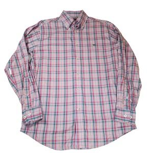 Southern Marsh Mens S Long Sleeve Pink Green Plaid Long Sleeve Shirt